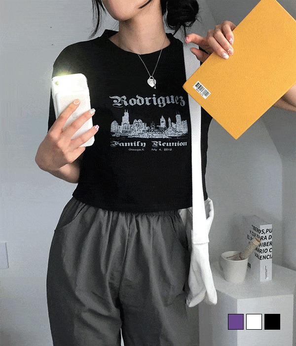 [무료배송] 리유니온 빈티지 크롭 반팔 티셔츠