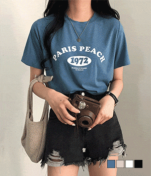 [무료배송] 1972 파리비치 레터링 텐셀 반팔 티셔츠